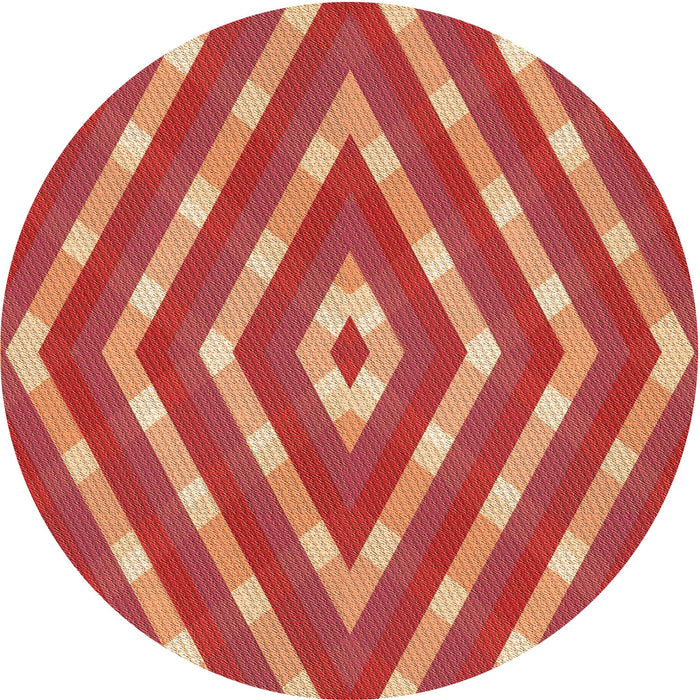 Square Patterned Red Rug, pat1186org