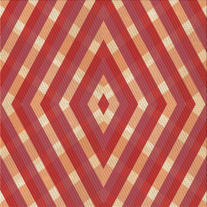 Round Patterned Red Rug, pat1186org