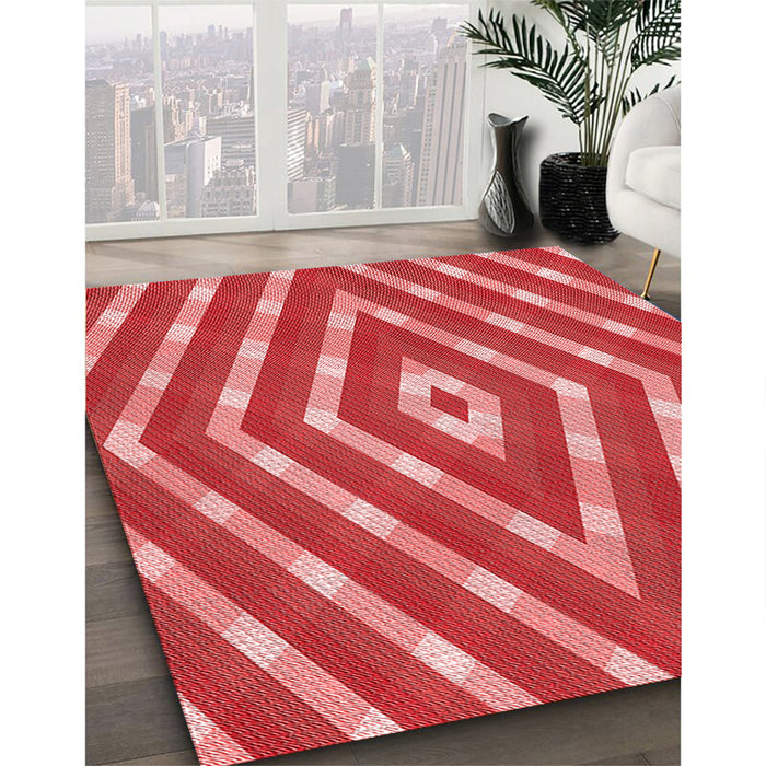 Machine Washable Transitional Red Rug in a Family Room, wshpat1186rd