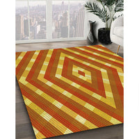 Patterned Scarlet Red Rug, pat1186yw