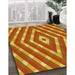 Patterned Scarlet Red Rug in Family Room, pat1186yw