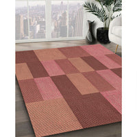 Patterned Red Rug, pat1187brn