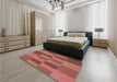 Patterned Red Rug in a Bedroom, pat1187brn