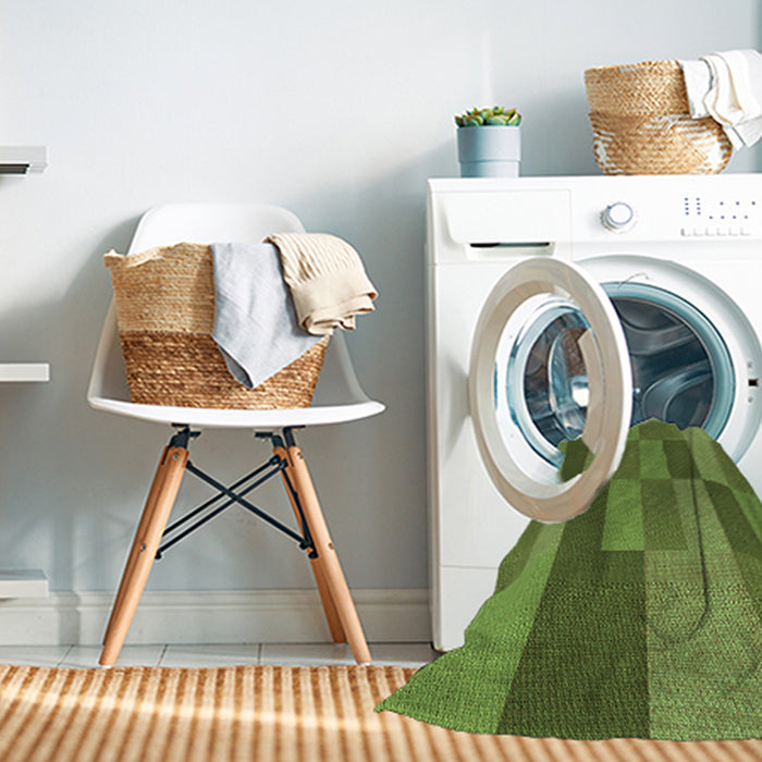 Machine Washable Transitional Seaweed Green Rug in a Washing Machine, wshpat1187grn