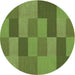 Square Patterned Seaweed Green Rug, pat1187grn