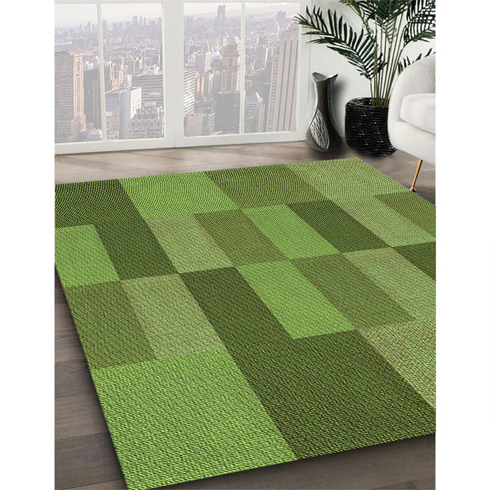 Machine Washable Transitional Seaweed Green Rug in a Family Room, wshpat1187grn