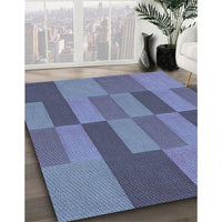 Patterned Deep Periwinkle Purple Rug, pat1187lblu