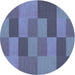 Square Patterned Deep Periwinkle Purple Rug, pat1187lblu