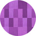 Square Patterned Bright Neon Pink Purple Rug, pat1187pur