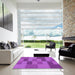 Square Patterned Bright Neon Pink Purple Rug in a Living Room, pat1187pur