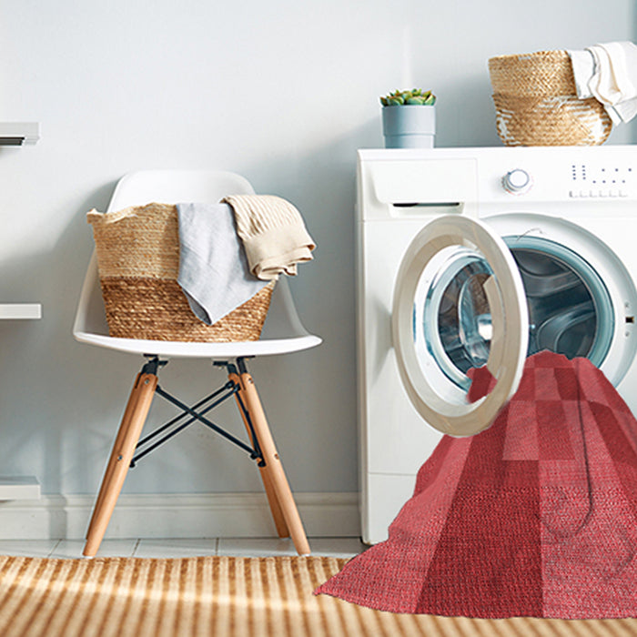 Machine Washable Transitional Red Rug in a Washing Machine, wshpat1187rd