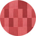 Square Patterned Red Rug, pat1187rd