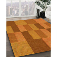 Patterned Neon Orange Rug, pat1187yw