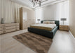 Patterned Brown Rug in a Bedroom, pat1188brn