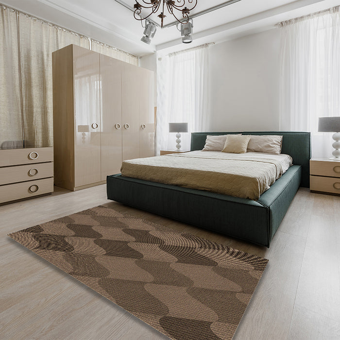 Patterned Brown Rug in a Bedroom, pat1188brn