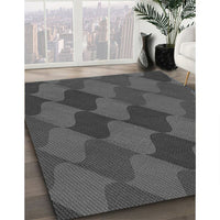 Patterned Dark Gray Black Rug, pat1188gry