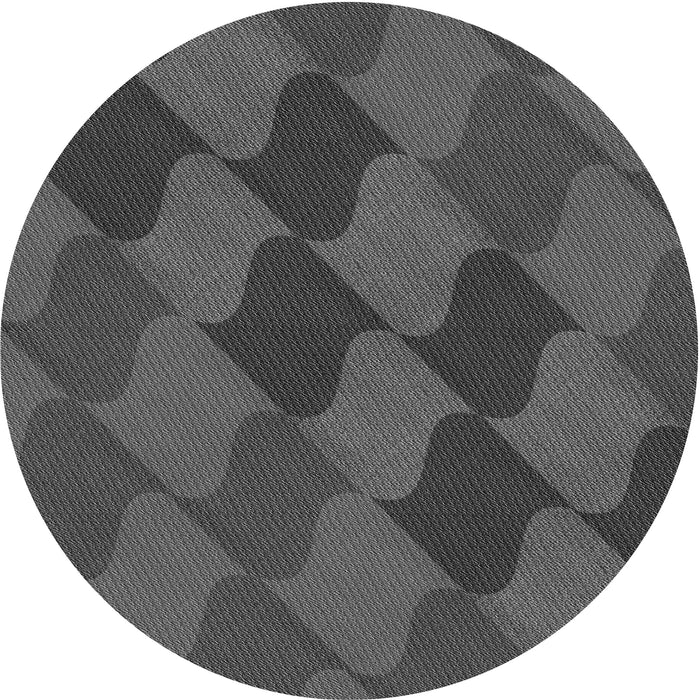 Square Patterned Dark Gray Black Rug, pat1188gry