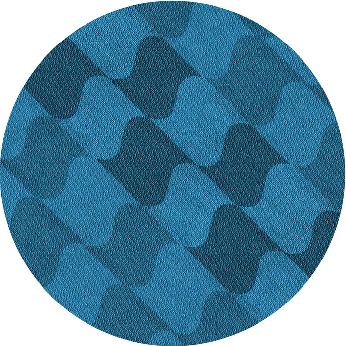 Square Patterned Blueberry Blue Rug, pat1188lblu