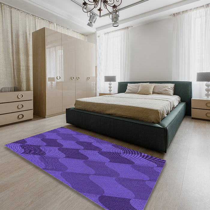 Patterned Amethyst Purple Rug in a Bedroom, pat1188pur