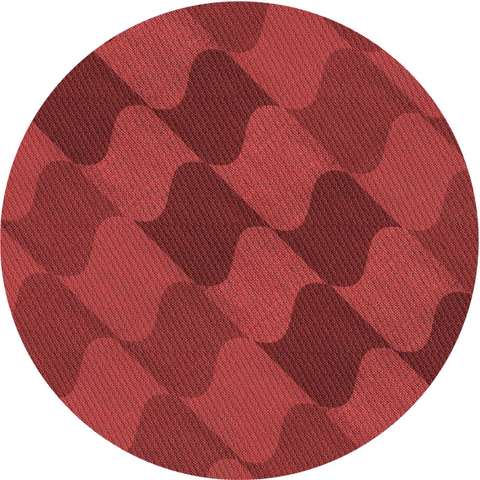 Square Patterned Tomato Red Rug, pat1188rd