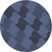 Sideview of Patterned Deep-Sea Blue Novelty Rug, pat1188