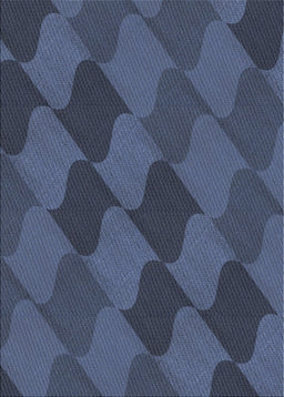 Patterned Deep-Sea Blue Novelty Rug, pat1188