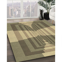 Patterned Metallic Gold Rug, pat1189brn