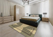 Patterned Metallic Gold Rug in a Bedroom, pat1189brn