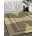 Patterned Metallic Gold Rug in Family Room, pat1189brn