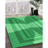 Patterned Neon Green Rug, pat1189grn