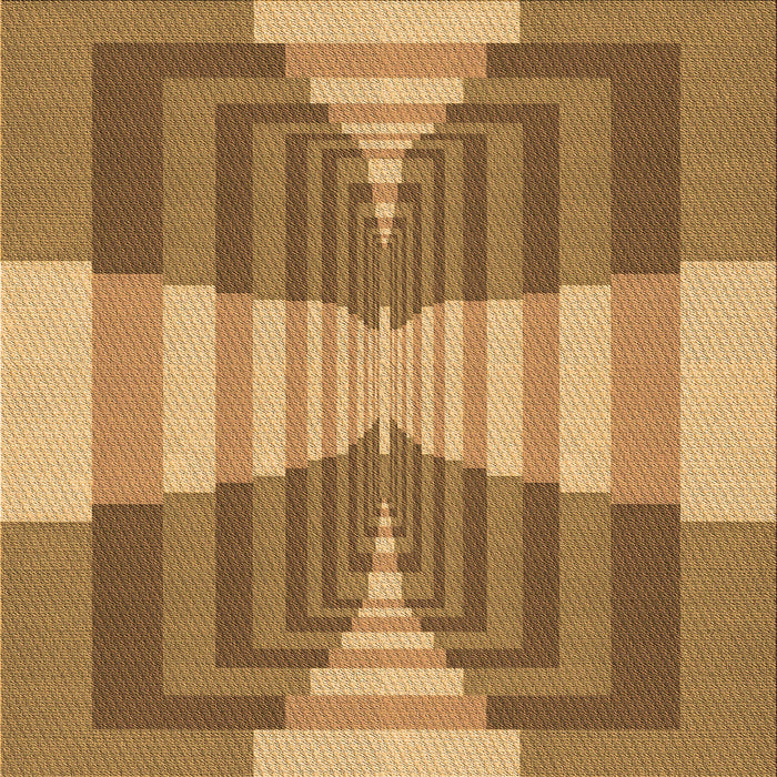 Round Patterned Yellow Rug, pat1189org