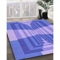 Patterned Blue Rug, pat1189pur