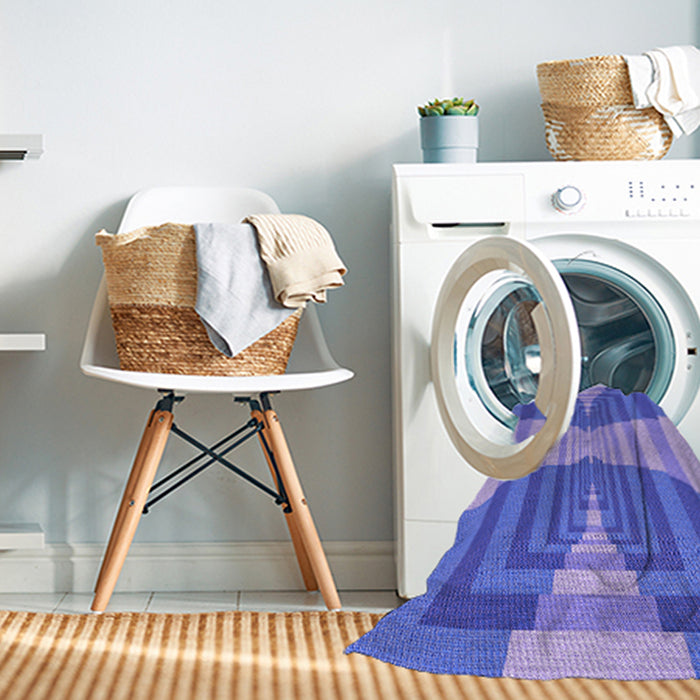 Machine Washable Transitional Blue Rug in a Washing Machine, wshpat1189pur