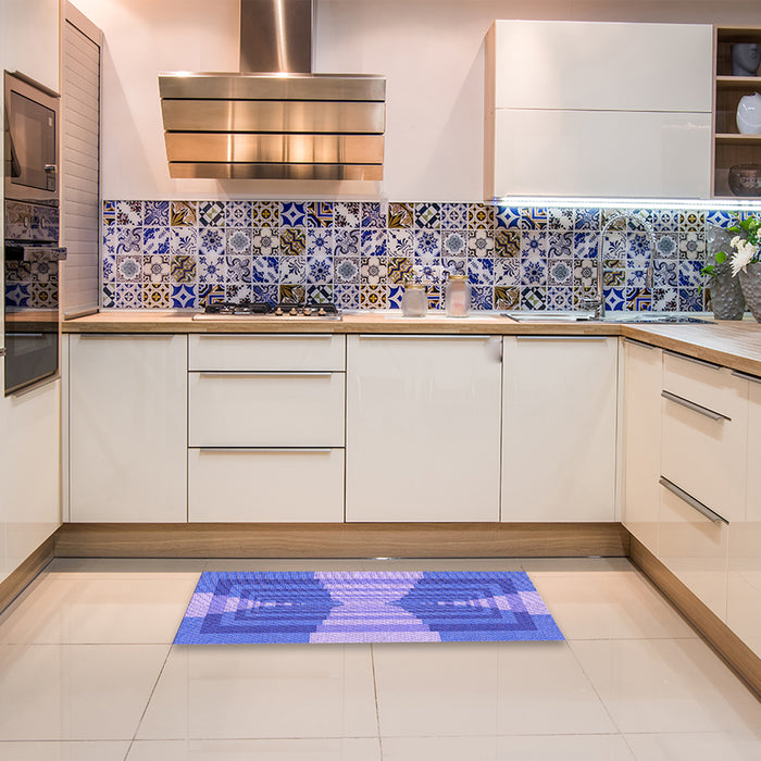 Machine Washable Transitional Blue Rug in a Bedroom, wshpat1189pur