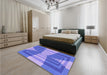 Patterned Blue Rug in a Bedroom, pat1189pur