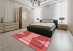 Patterned Red Rug in a Bedroom, pat1189rd