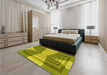 Patterned Olive Green Rug in a Bedroom, pat1189yw