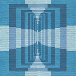 Square Patterned Blue Novelty Rug, pat1189