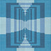 Square Patterned Blue Novelty Rug, pat1189