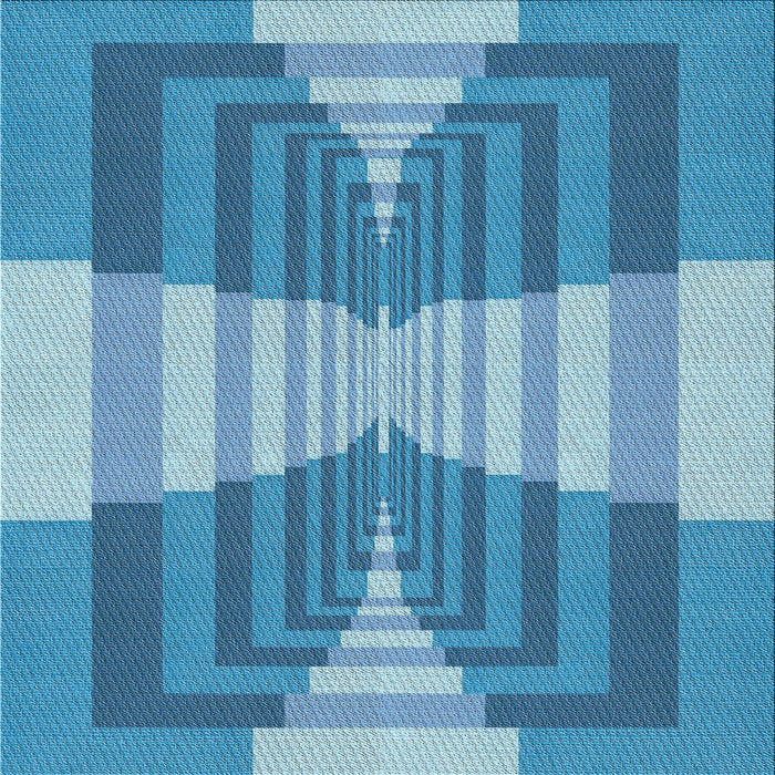 Sideview of Machine Washable Transitional Diamond Blue Rug, wshpat1189