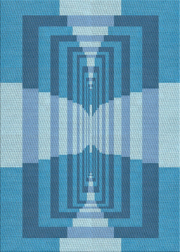 Patterned Blue Novelty Rug, pat1189