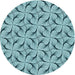 Square Patterned Blue Rug, pat119lblu