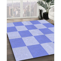 Patterned Light Slate Blue Rug, pat1190blu