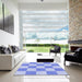 Square Patterned Light Slate Blue Rug in a Living Room, pat1190blu