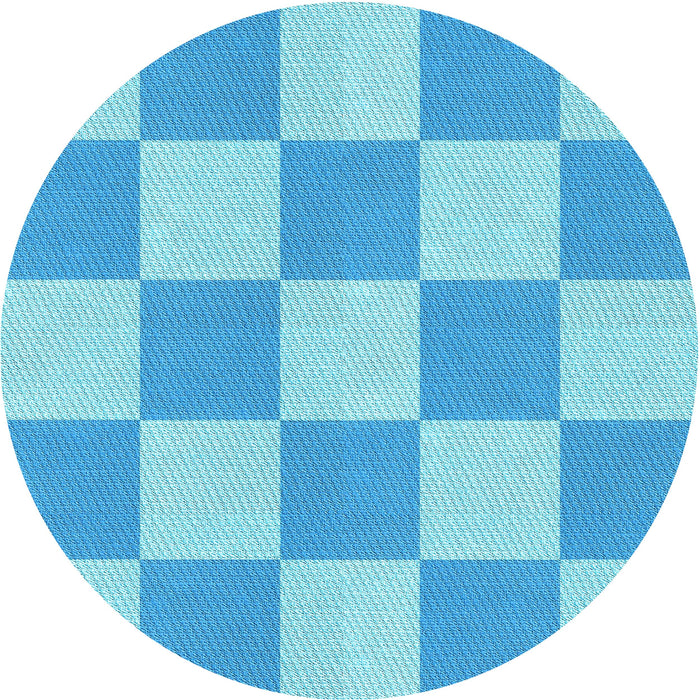 Square Patterned Deep Sky Blue Rug, pat1190lblu
