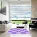 Square Patterned Mauve Purple Rug in a Living Room, pat1190pur