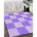 Patterned Mauve Purple Rug in Family Room, pat1190pur