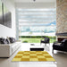 Machine Washable Transitional Bold Yellow Rug in a Kitchen, wshpat1190yw