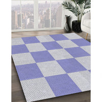 Patterned Pastel Light Blue Novelty Rug, pat1190