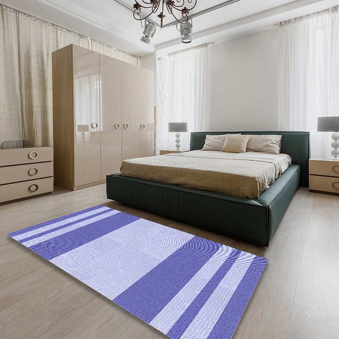 Patterned Periwinkle Purple Rug in a Bedroom, pat1191blu
